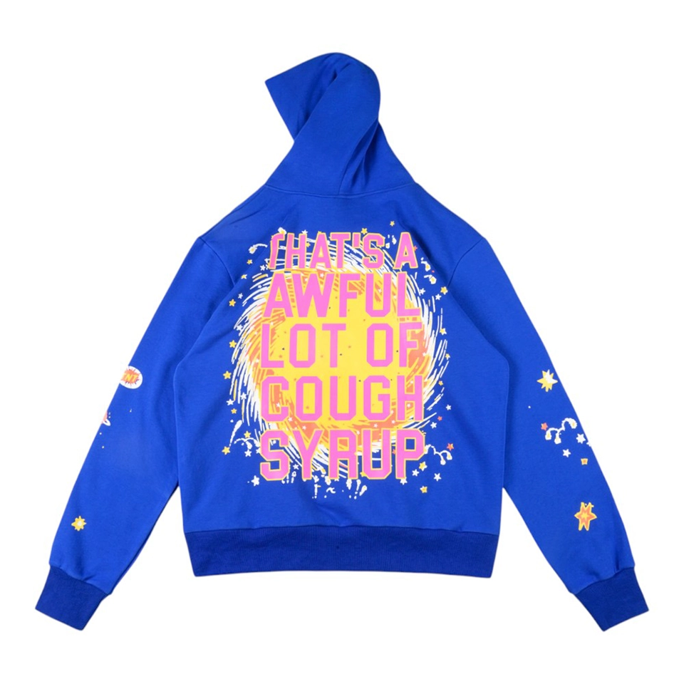 That's An Awful Lot Of Cough Syrup Space Eagle Blue Hoodie