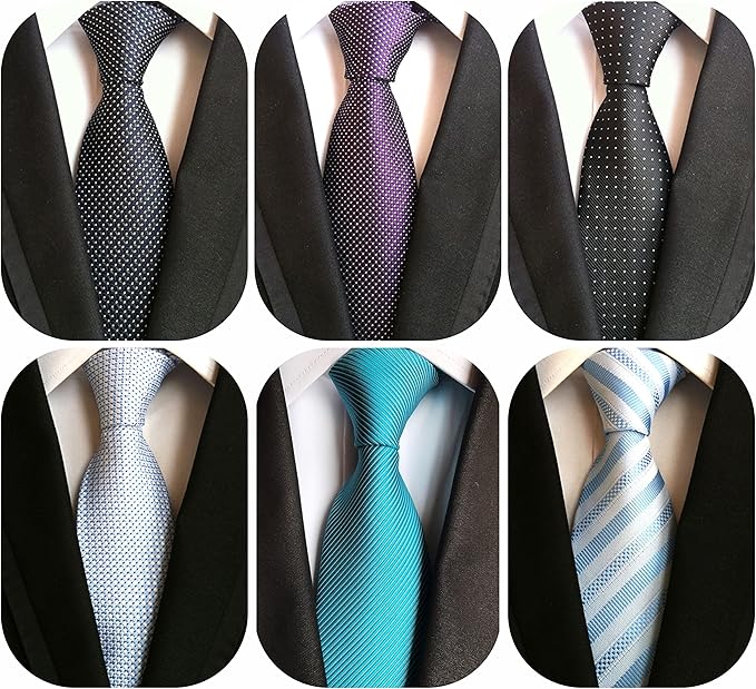 JERMYN Lot 6 PCS Classic Men's Silk Tie Necktie Woven JACQUARD Neck Ties