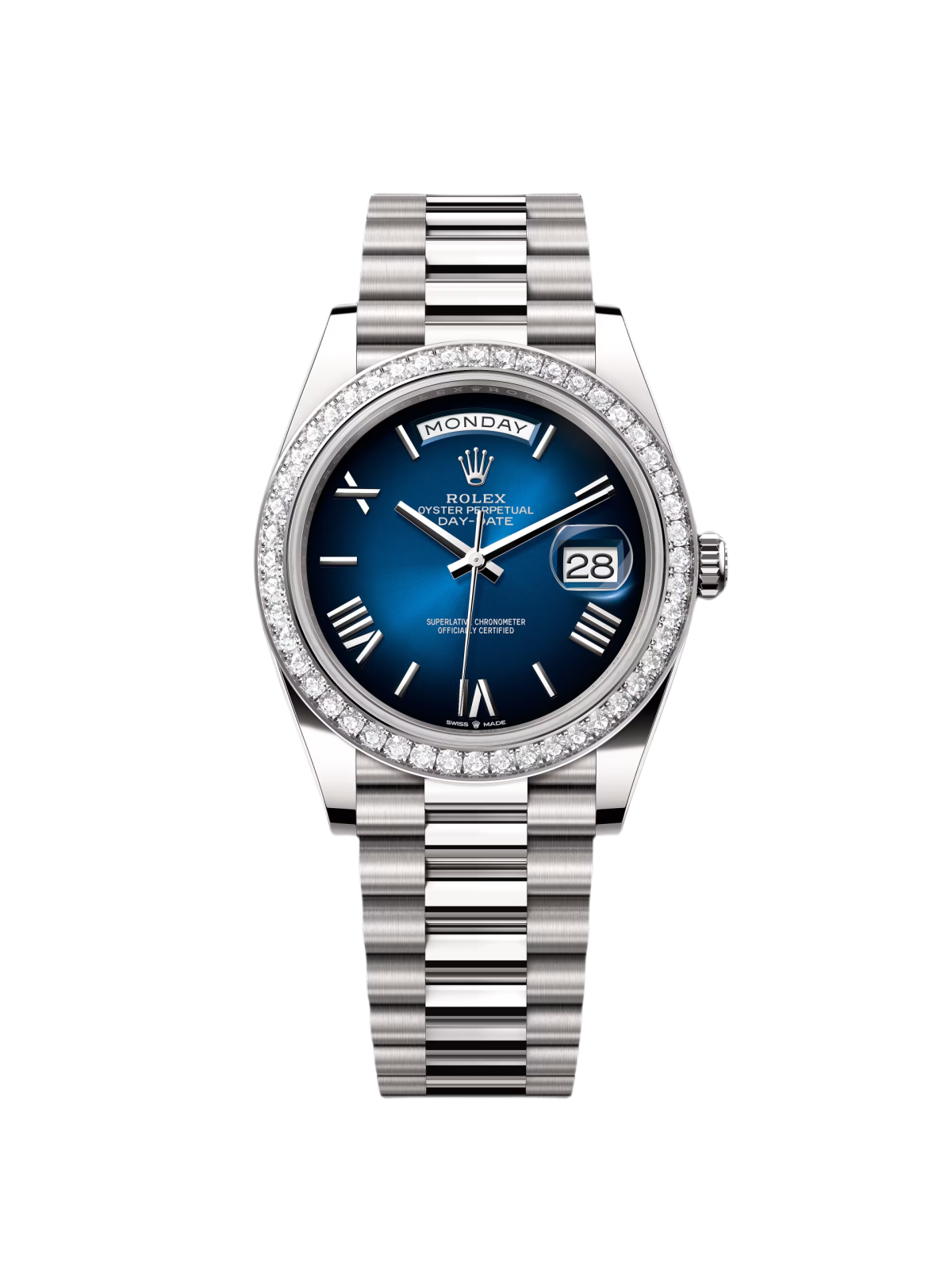 [2026 Mirror Grade]RLX Day-Date 40mm 228349RBR-0045 Blue Ombré Dial President Bracelet