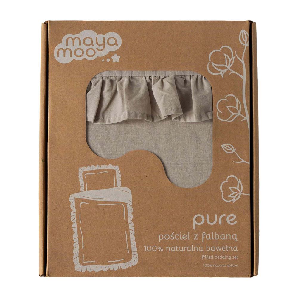 PUREPościel niemowlęca Pure, z falbaną, taupe