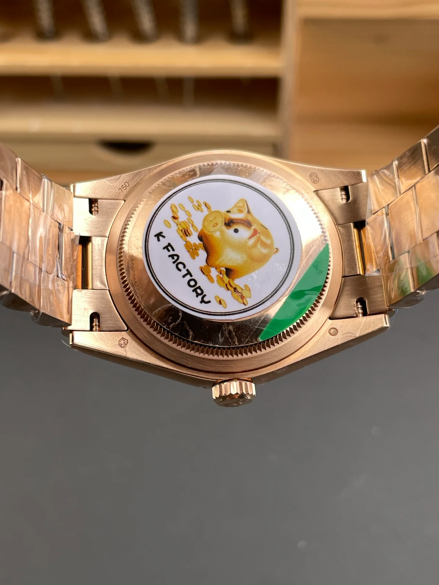 Rose Gold Blue-Green Dial Day-Date