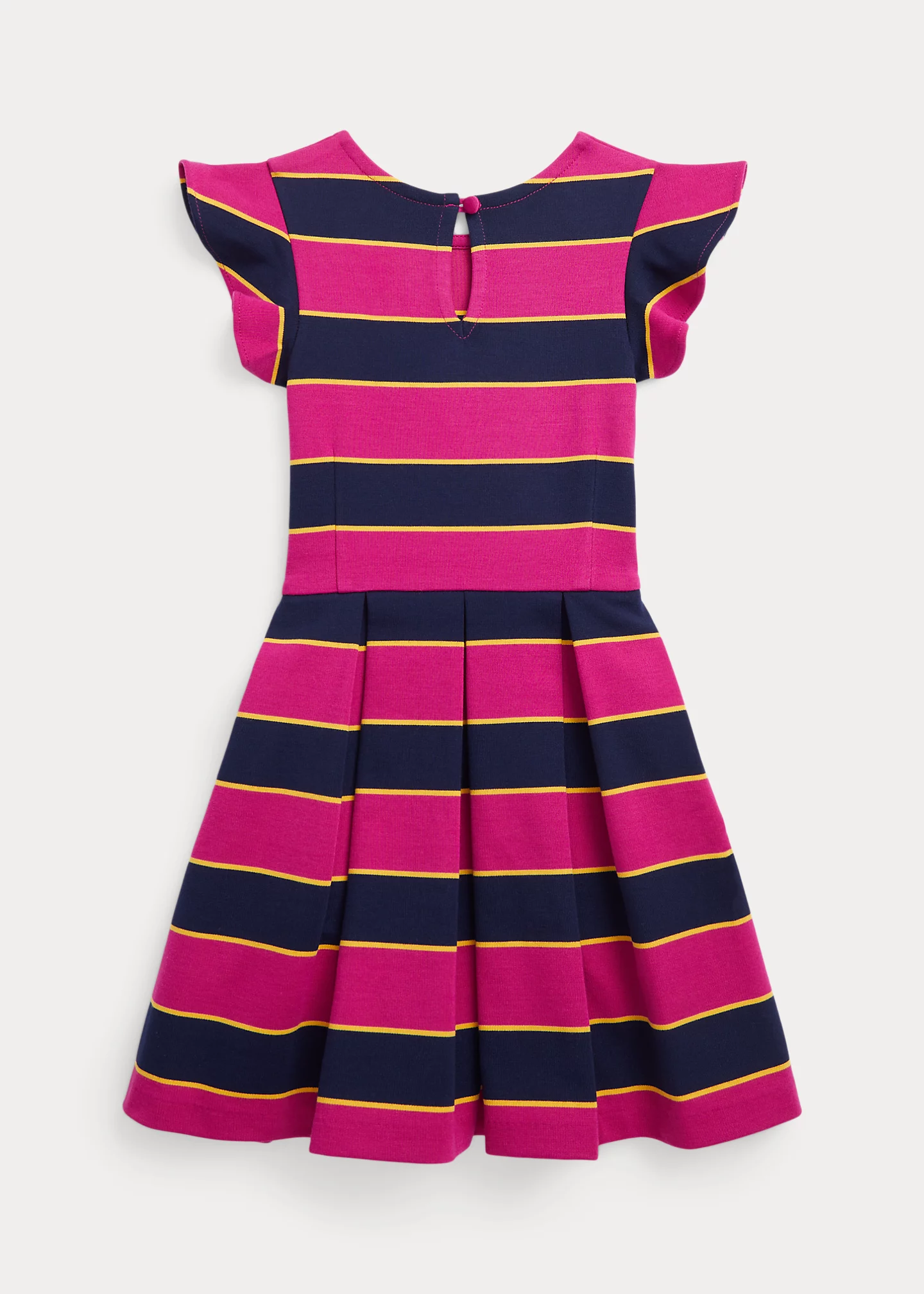 Striped Pleated Ponte Dress