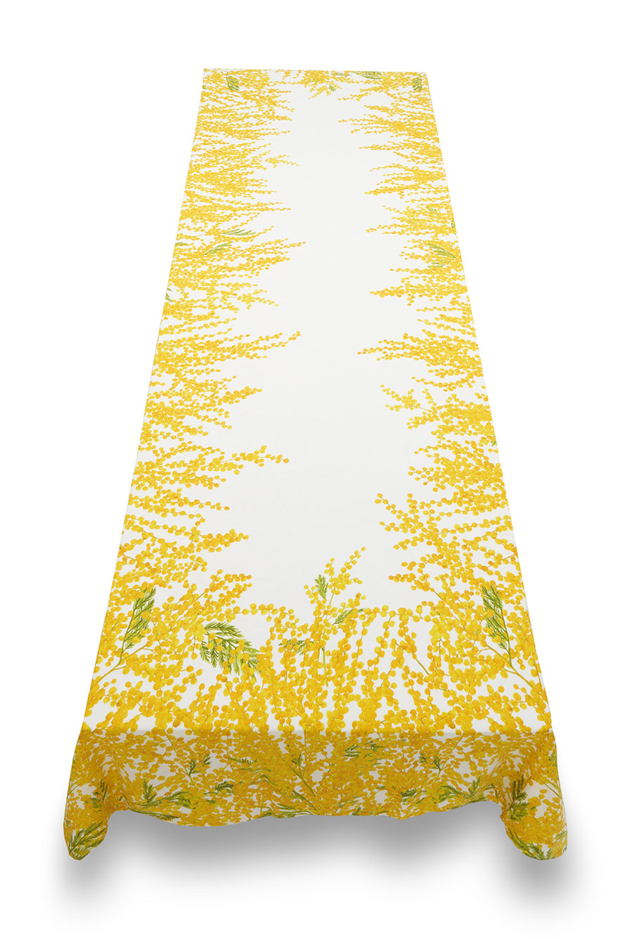 Rectangular Yellow Linen Tablecloth – Solid Color Textured Dining Cover