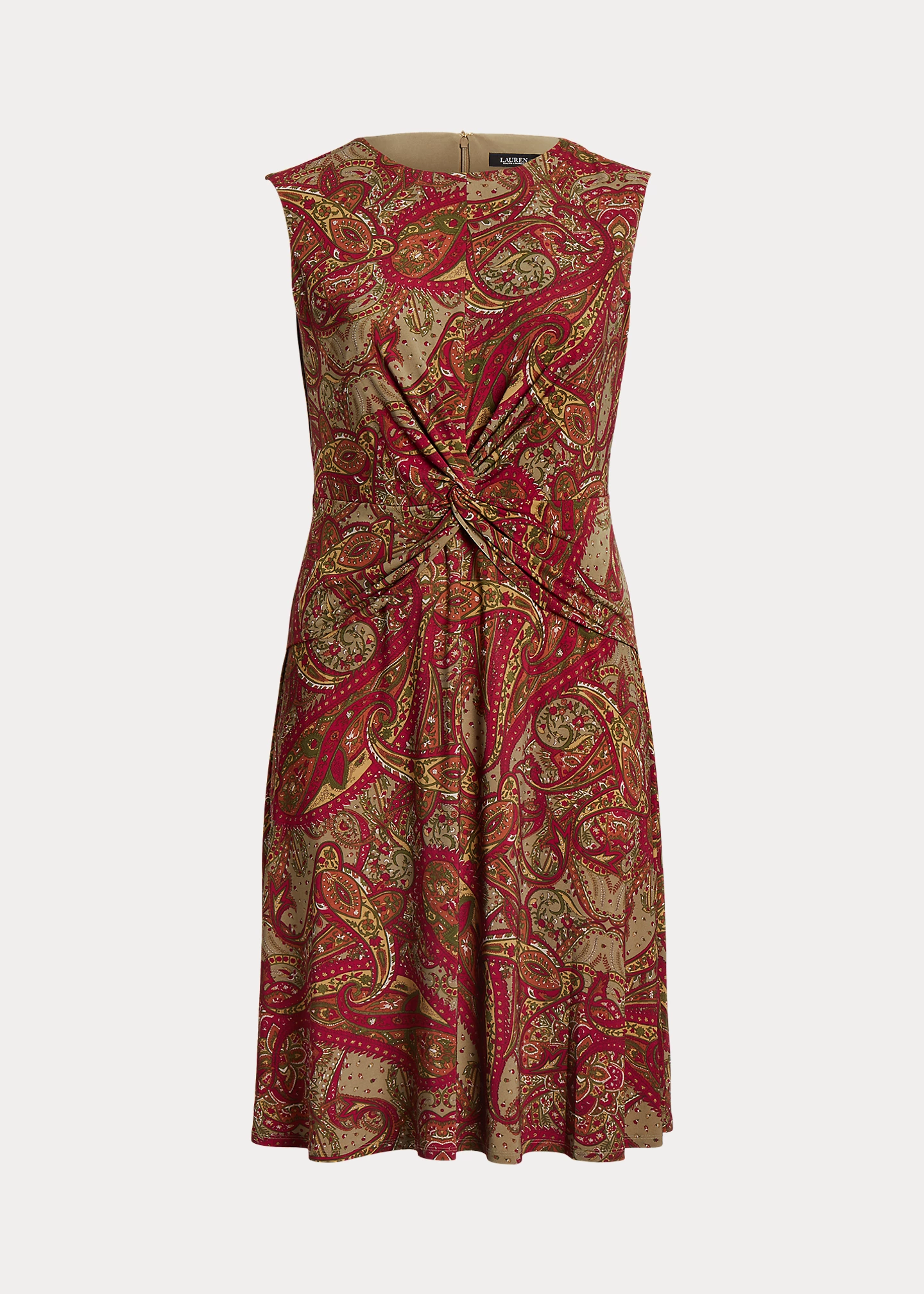 Paisley Twist-Front Jersey Dress
