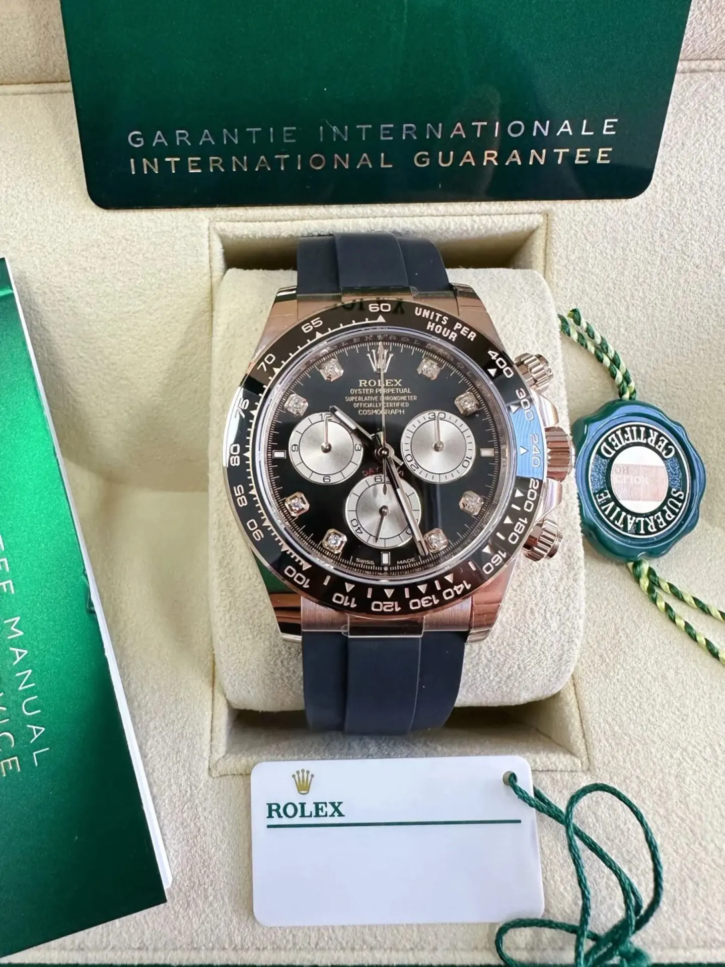 [2026 Mirror Grade]Rolex Cosmograph Daytona Rose Gold Diamonds Men's Watch m126515ln-0004