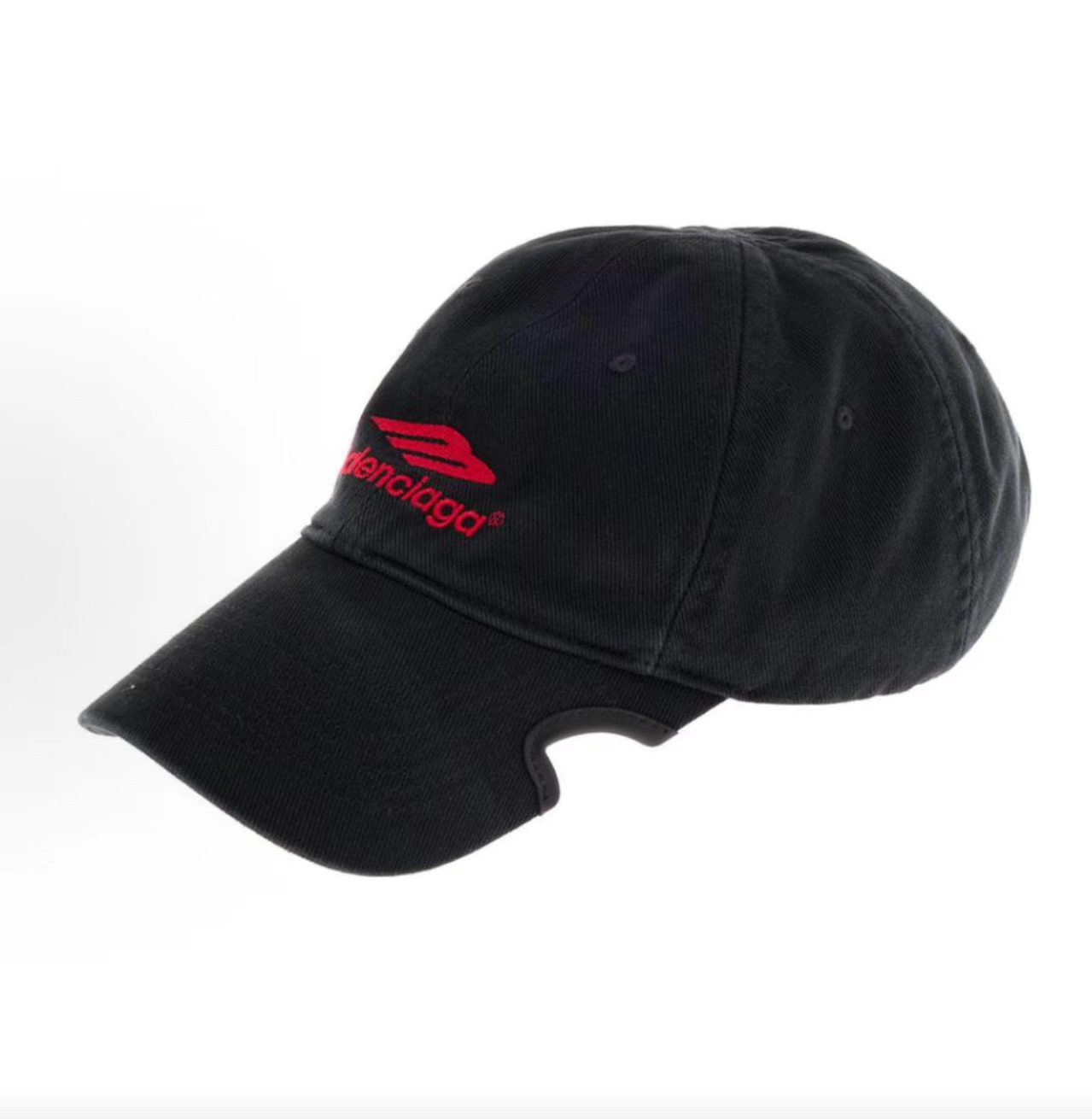 Balenciaga Red Mountain Logo Black Baseball Cap