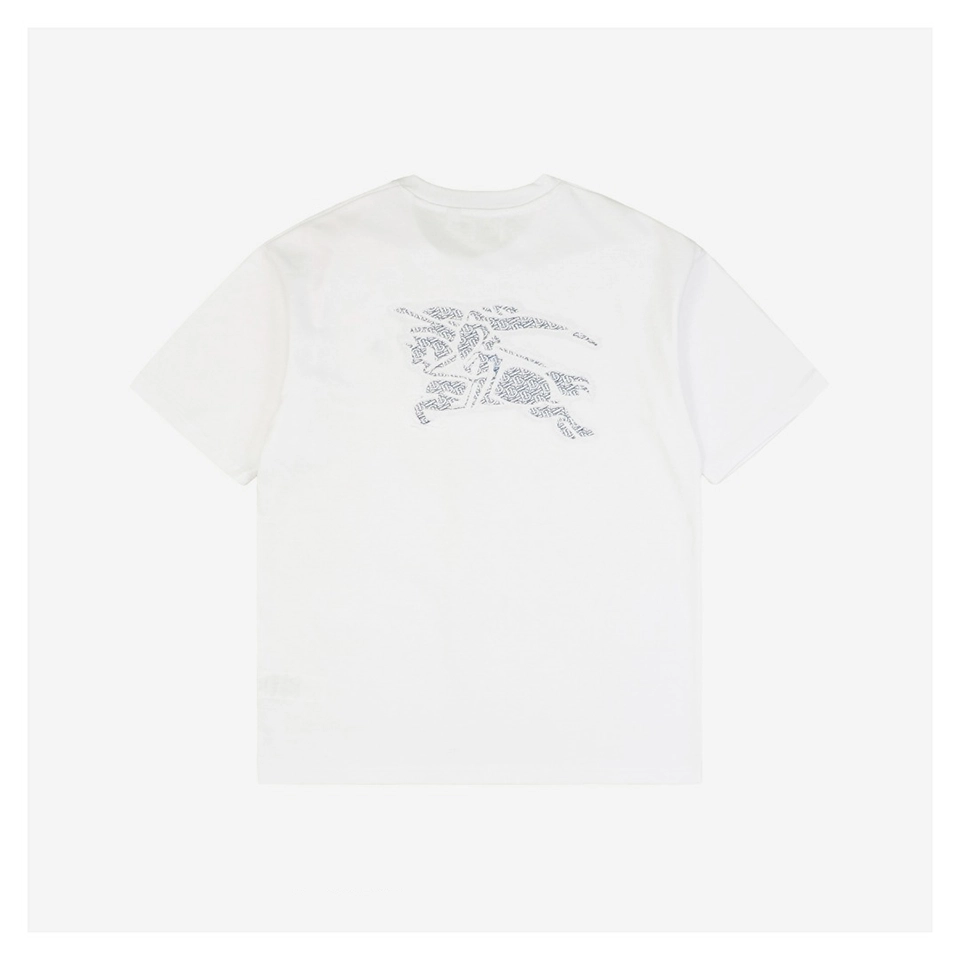 BBry Cutout Letter & Equestrian Appliqué T-Shirt (Black/White)