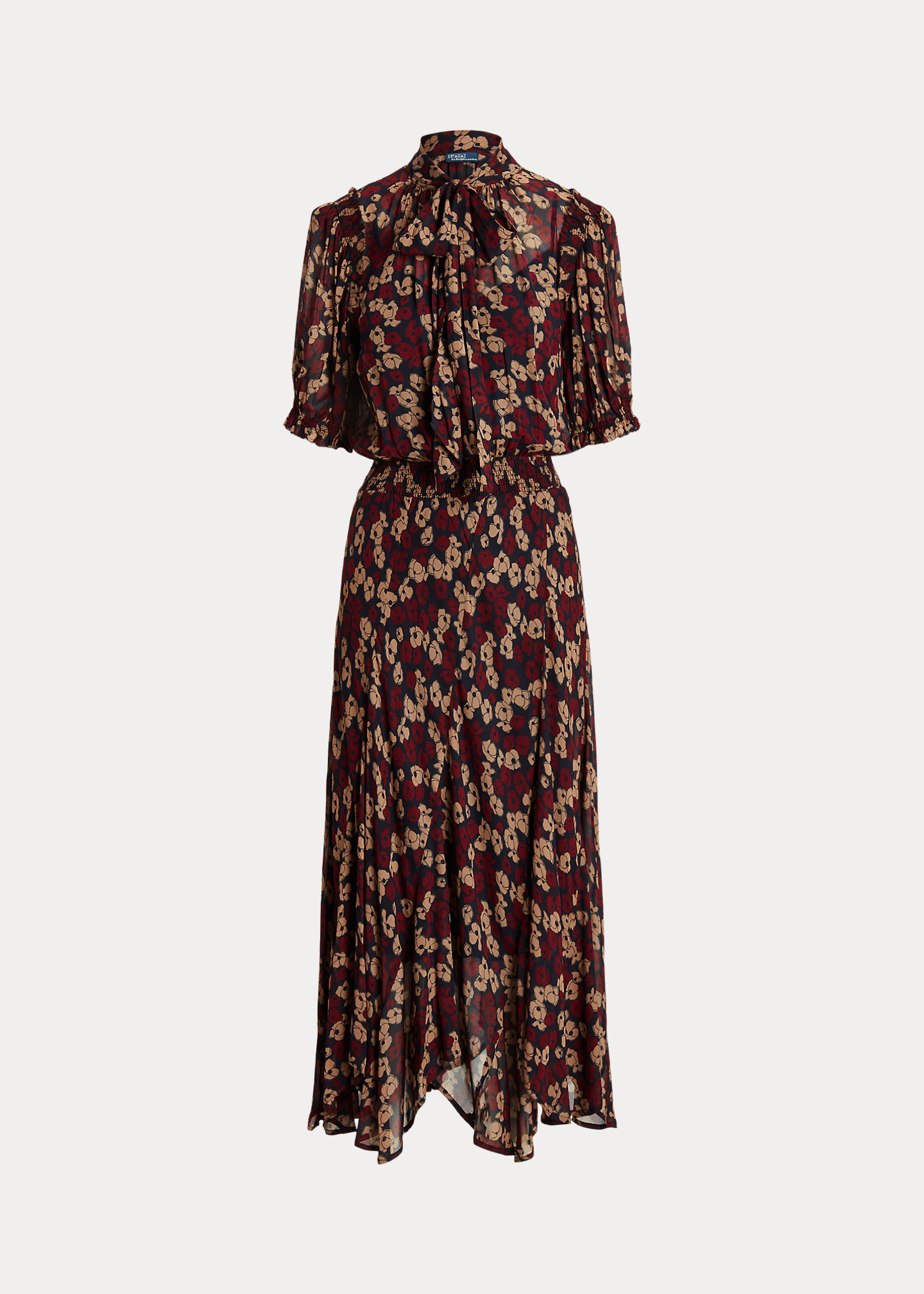 Floral Tie-Neck Georgette Dress
