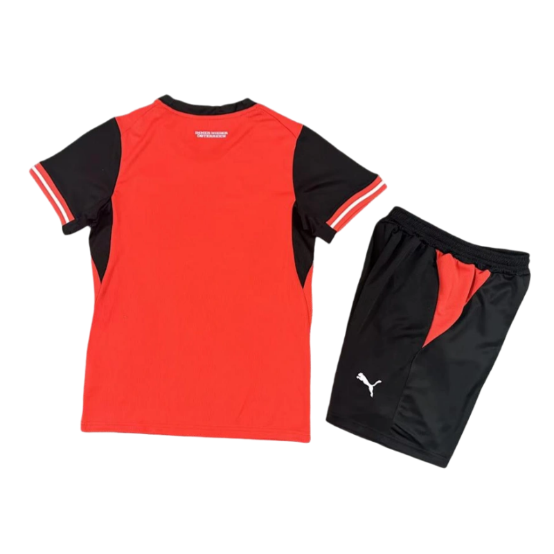 Austria World Cup 2026 Home Kids Short Sleeve Kit & Jersey + Shorts Fan Version