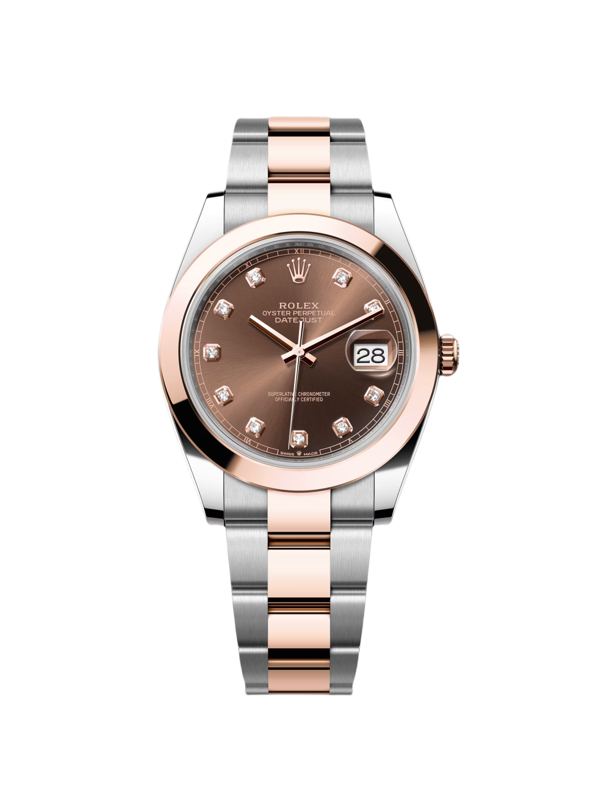 [2026 Mirror Grade]RLX Datejust 41mm 126301 Chocolate Diamond Jubilee Steel and Everose Gold Watch