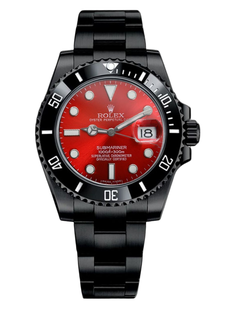 [2026 Mirror Grade]Rolex Submariner Date 116610LN Red Dial Black PVD/DLC Stainless Steel 40MM Mens Replica Watch