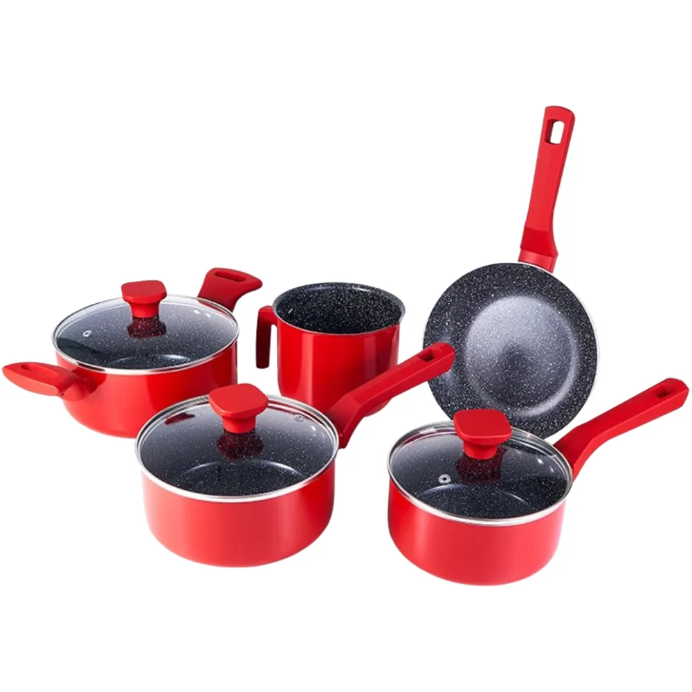 Mimo Style Patric Red 5-Piece Aluminum Induction Cookware Set