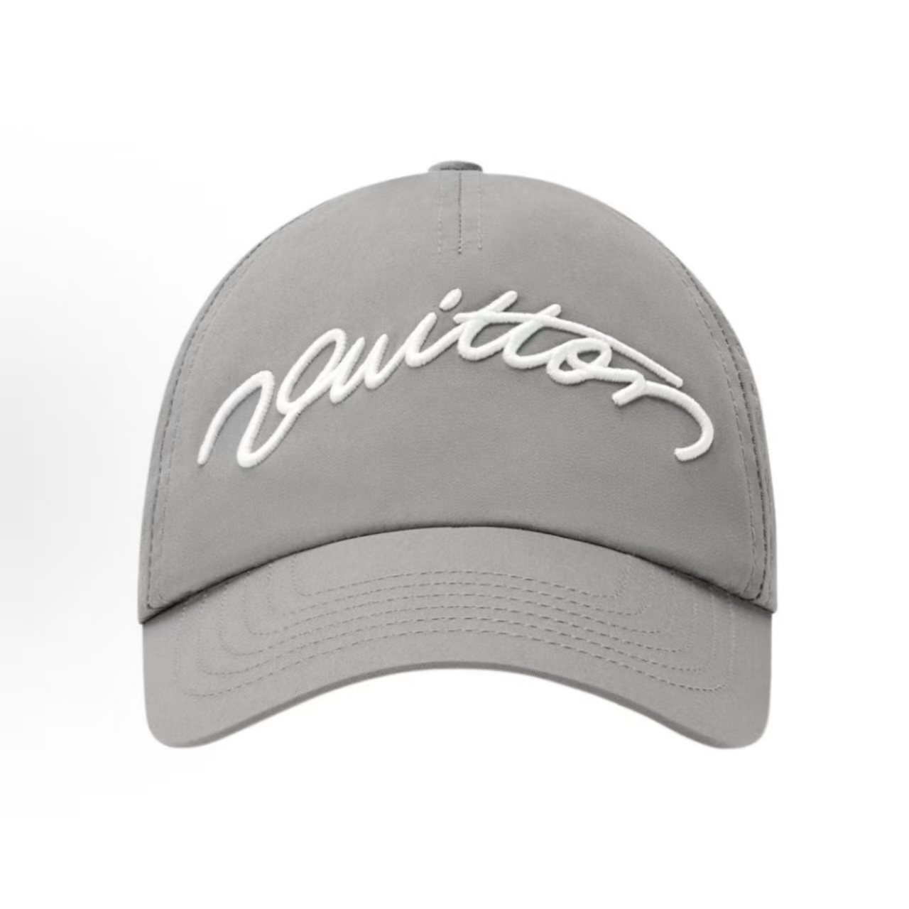Louis Vuitton Grey Script Embroidery Baseball Cap