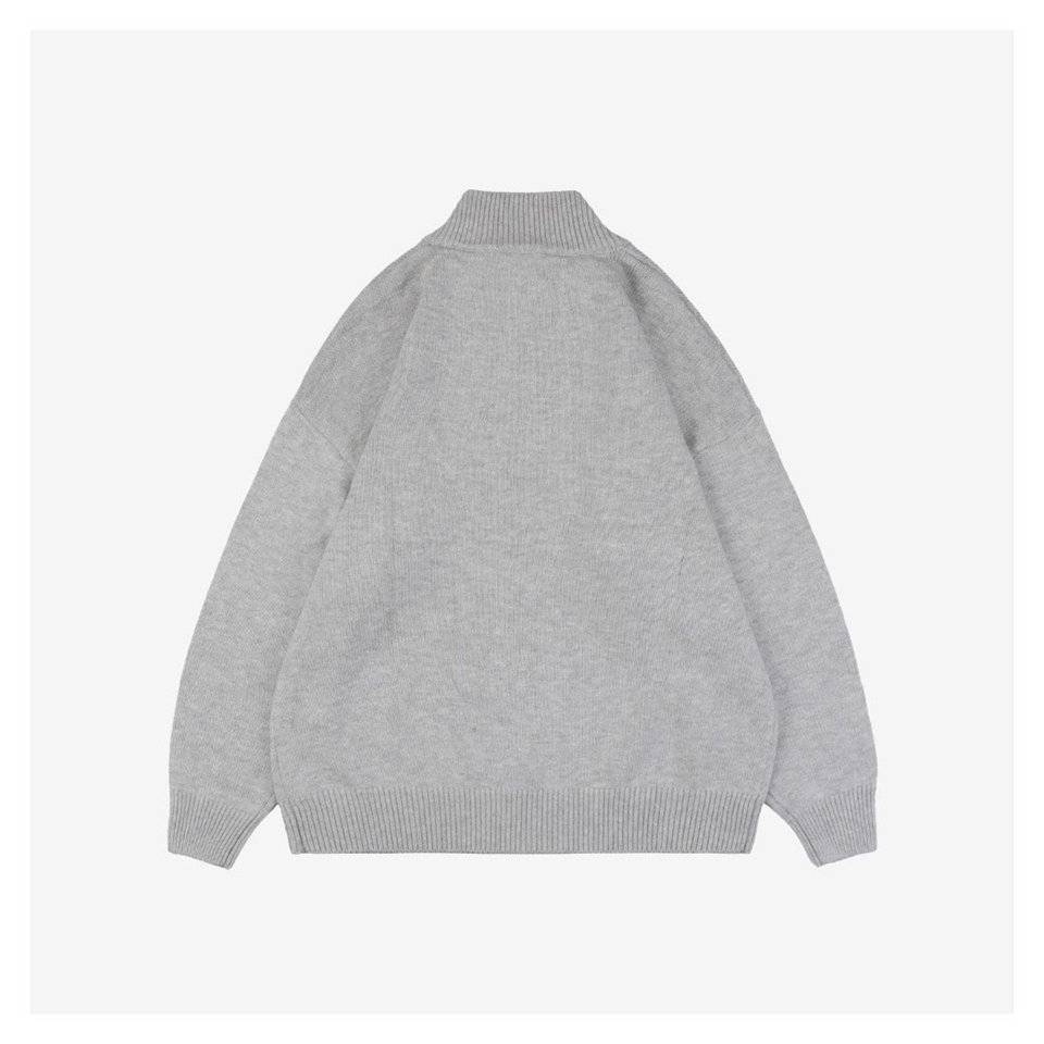 Carhartt Lettering Half-Zip Sweater Grey