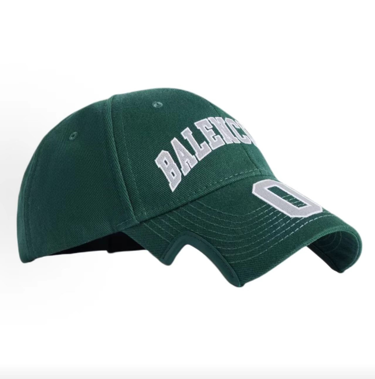 Balenciaga 01 Arch Logo Green Baseball Cap