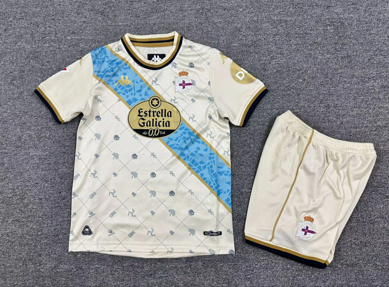 Deportivo La Coruña Soccer Jersey Away Kids Kit Jersey+Shorts 2025/26