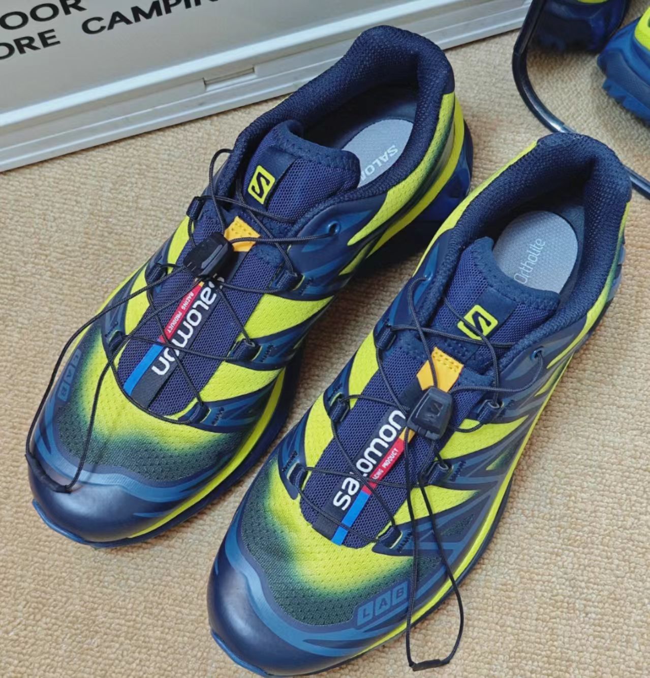 Salomon XT-6 Teal Yellow Gradient Hiking Shoes