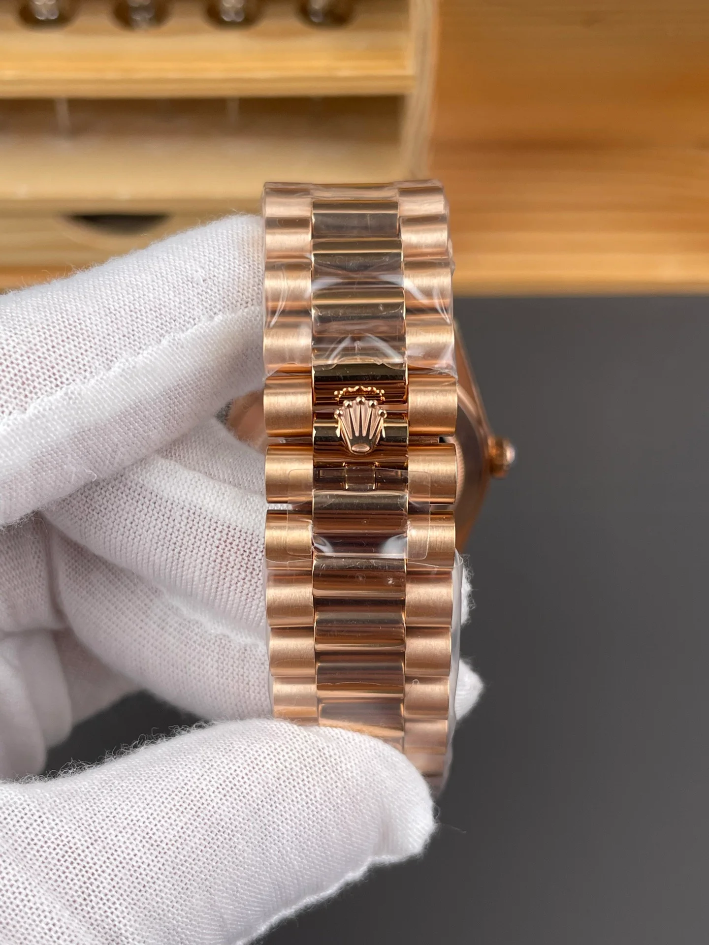 Day-Date Rose Gold Champagne Roman Dial