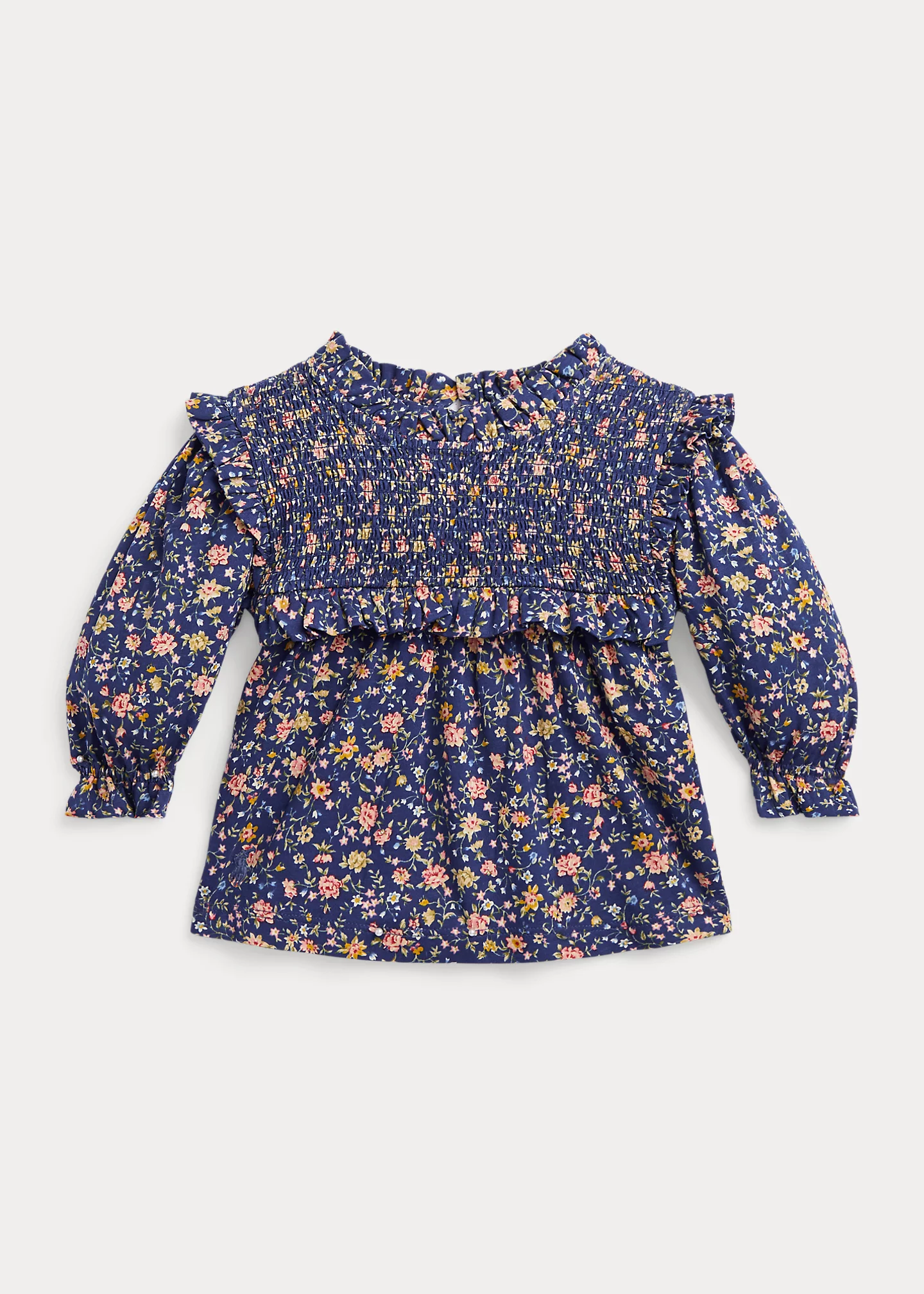 Floral Smocked Cotton Jersey Top