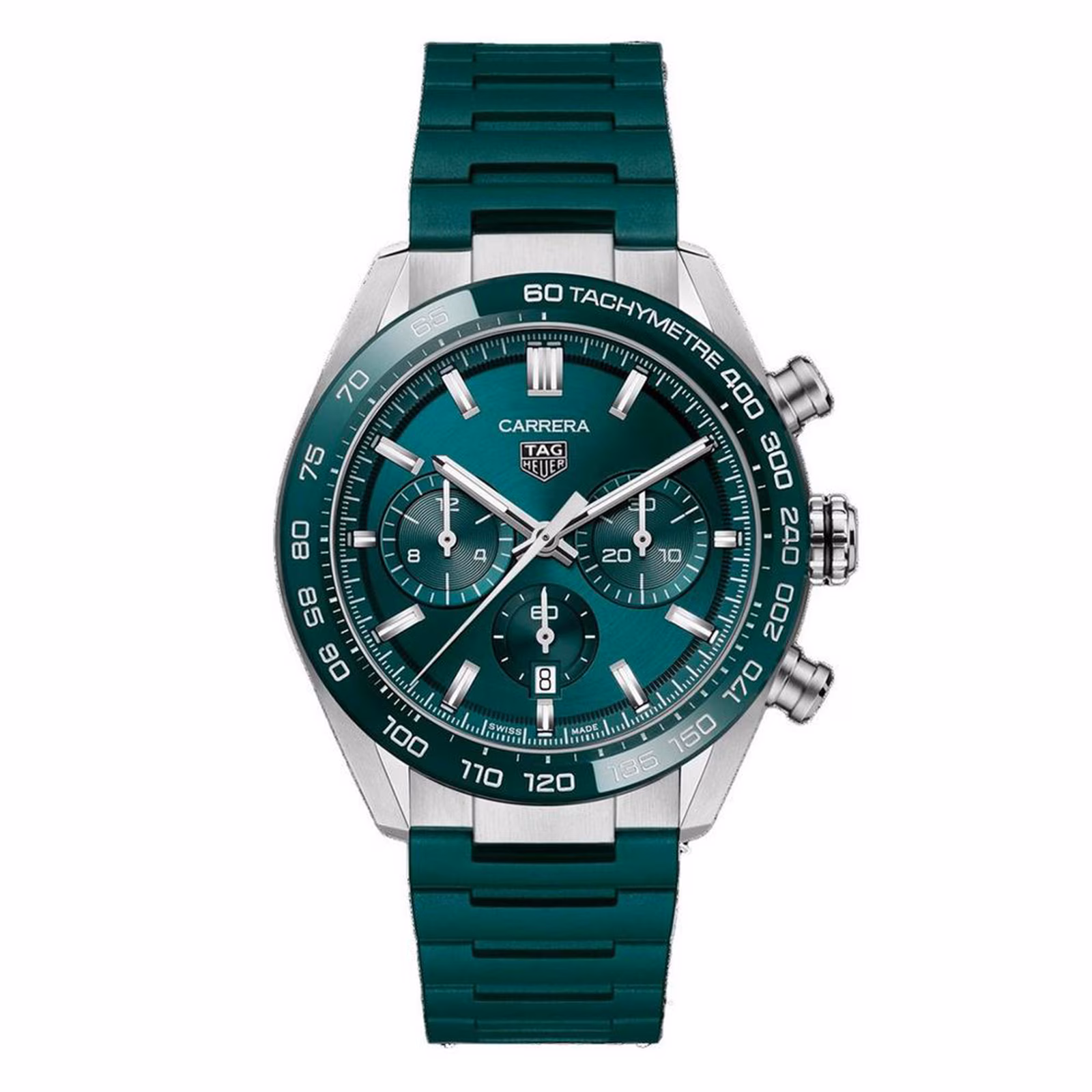 [2026 Mirror Grade]TAG Heuer Carrera Chronograph 44mm Mens Watch Green Rubber CBN2A1N.FT6238