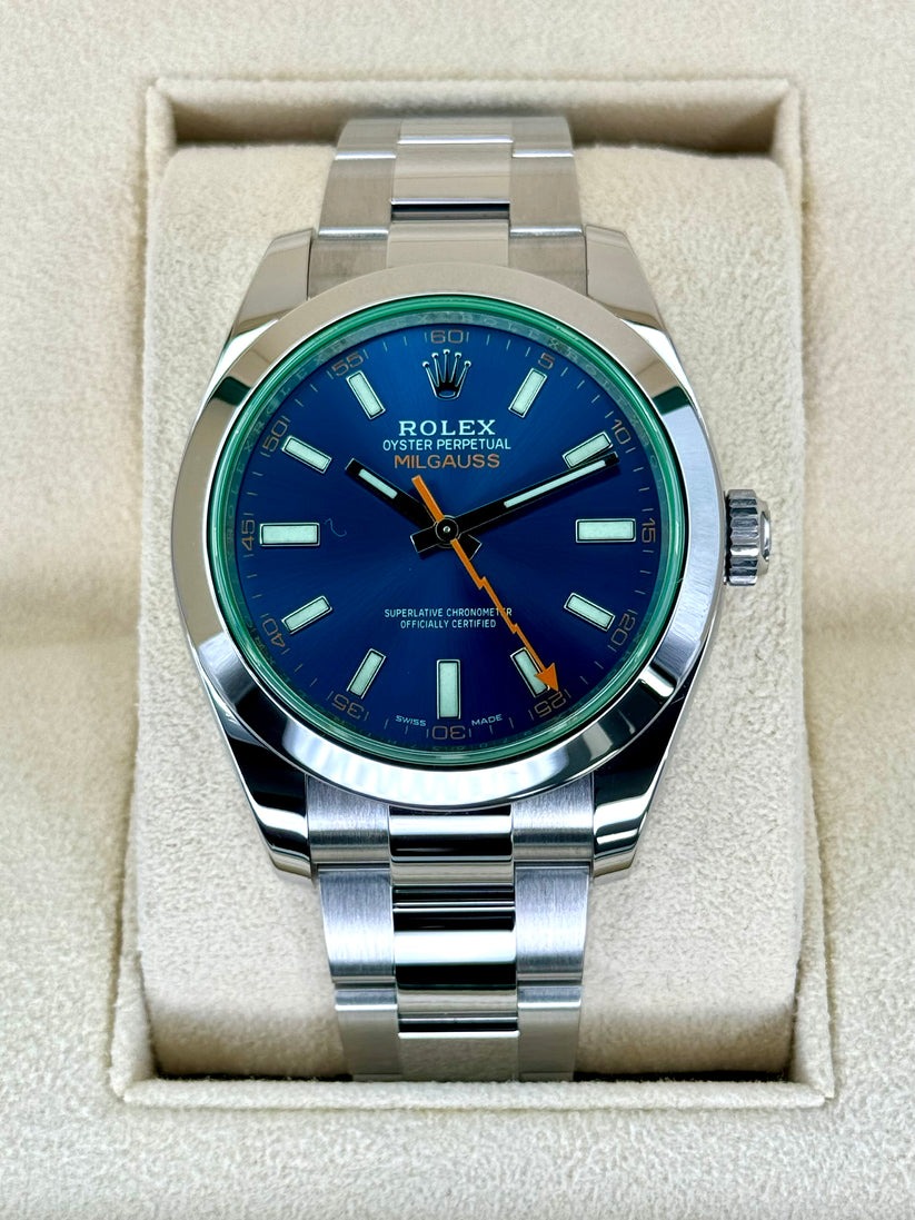 [2026 Mirror Grade]RMilgauss Swiss Replica Watch Blue Dial Ref 116400GV Swiss Movement with Magnetic Fields Shielding System