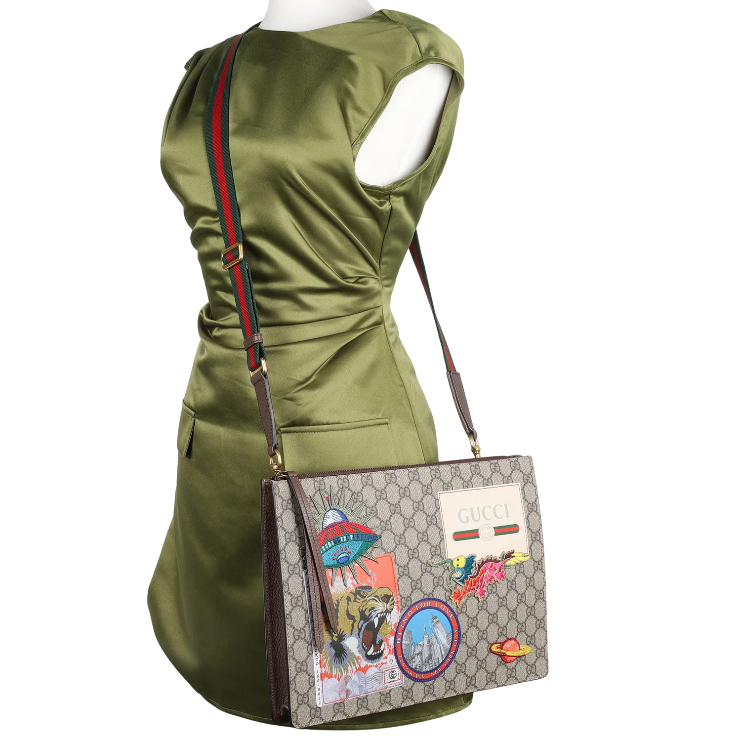 GG Supreme Messenger Courrier Blind for Love Crossbody Bag