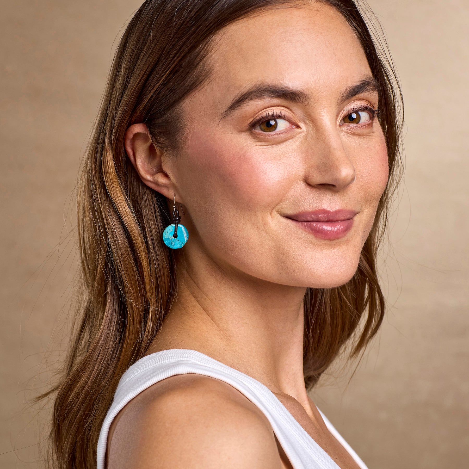 Turquoise Disk Earrings