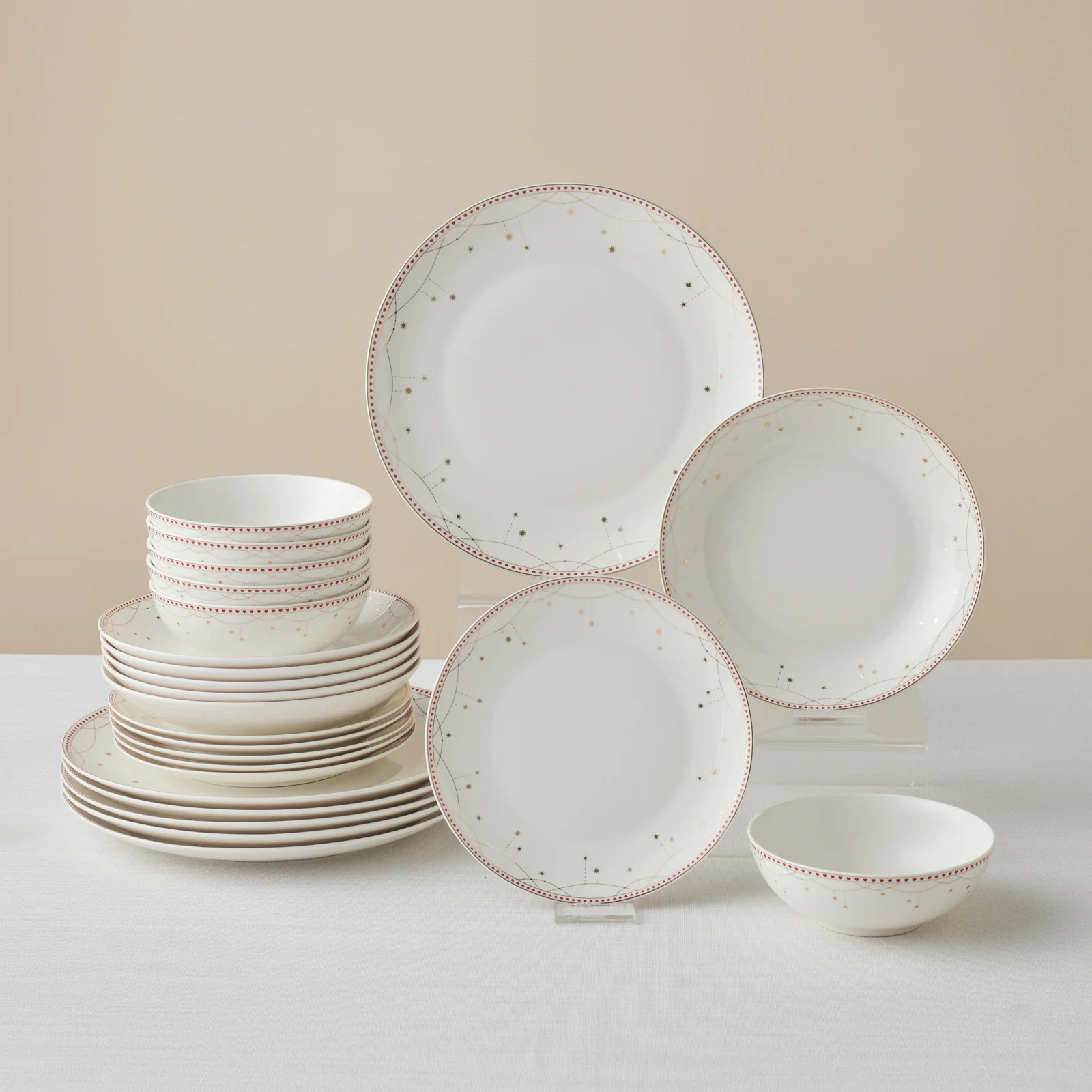 Service de table Karaca Elegance Bone Festival 24 pièces pour 6 personnes