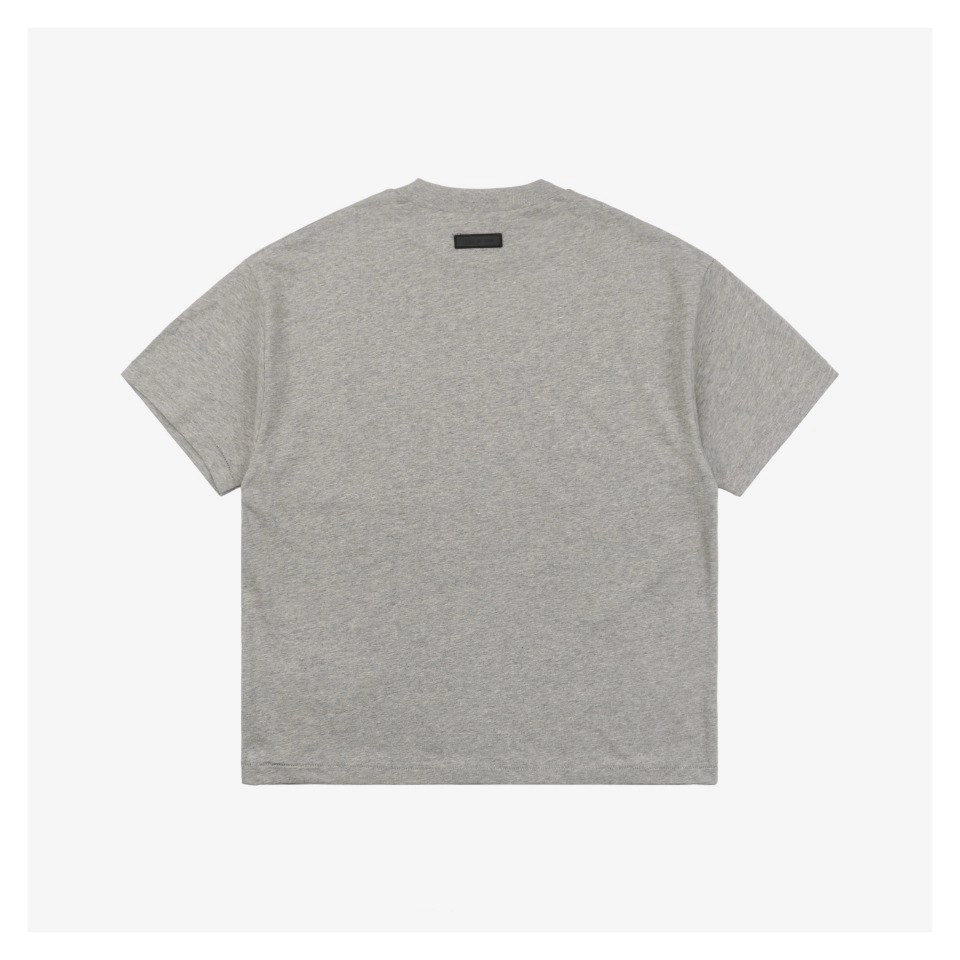 Fear Of God-Essentials Semi-Arch Silicone Lettering T-Shirt (Grey/White)