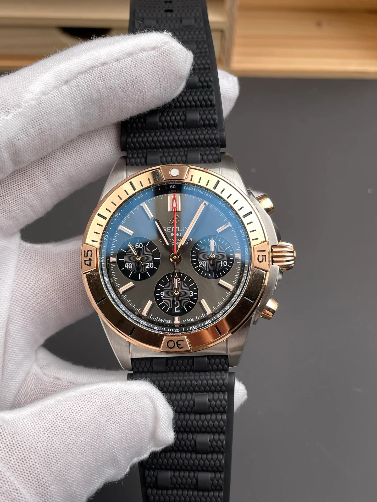 Chronomat B01 Two-tone Rose Gold Grey Dial