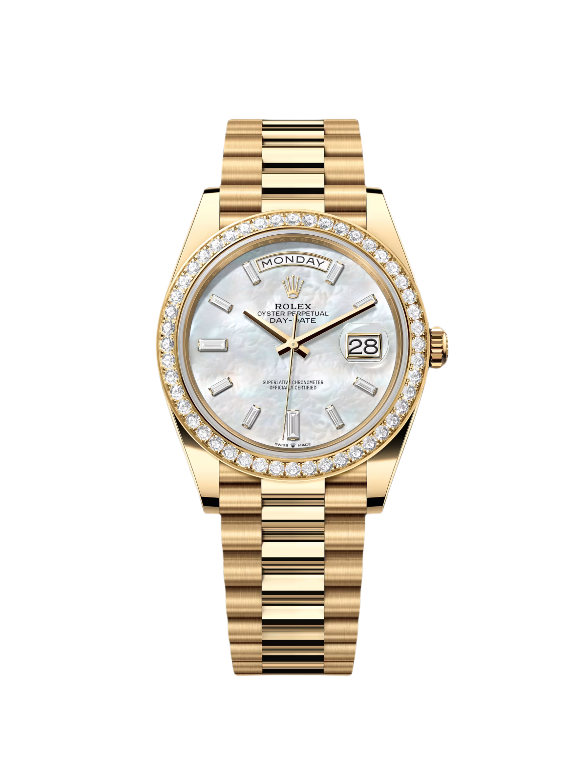 [2026 Mirror Grade]RLX Day-Date 40mm White Mother-of-Pearl Dial President Watch 228348RBR-0046