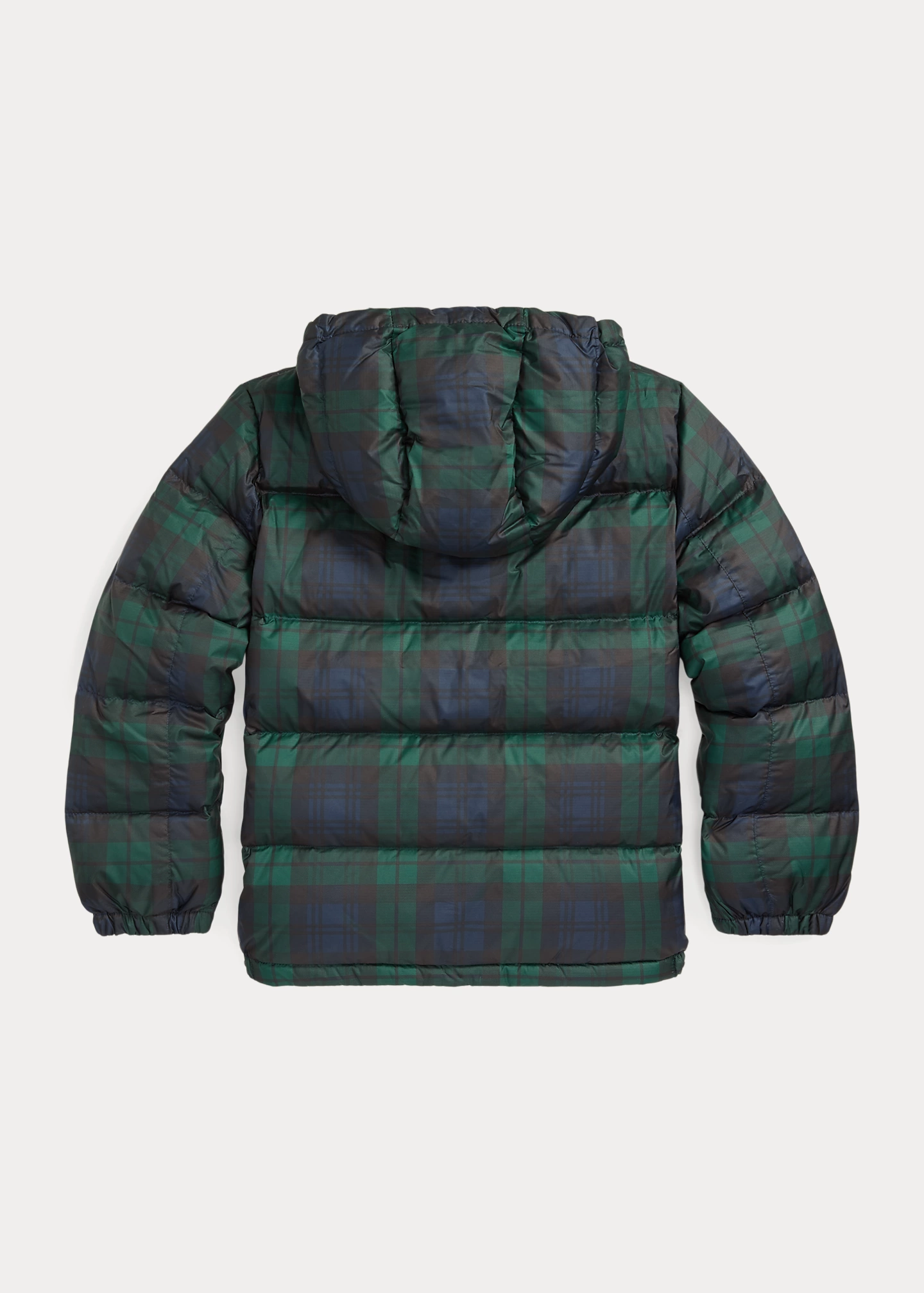 Polo Bear Plaid Down Hooded Jacket