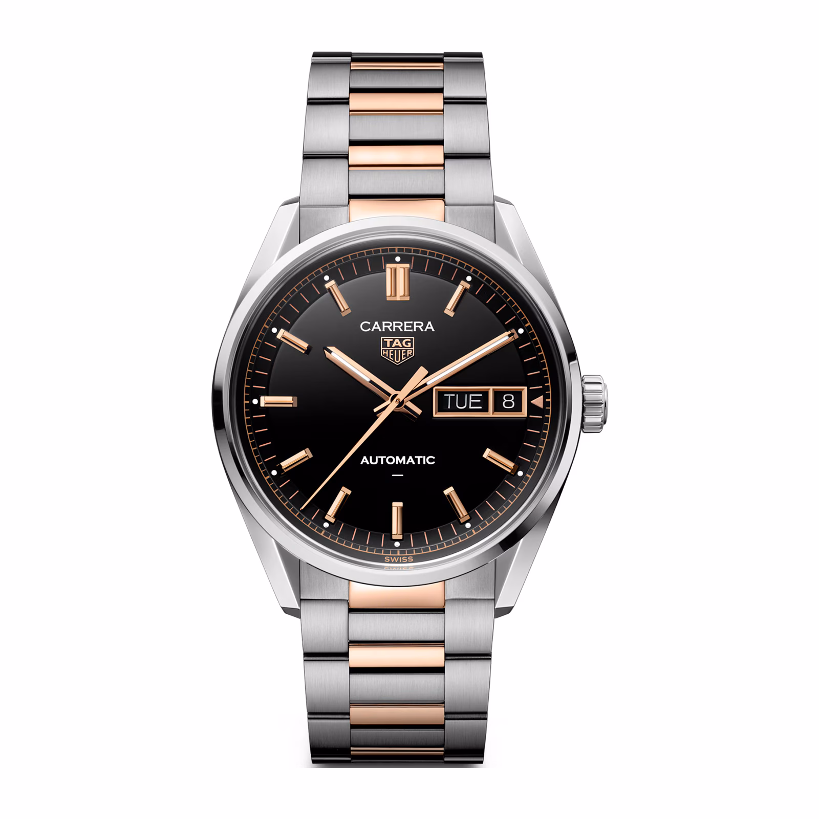 [2026 Mirror Grade]TAG Heuer Carrera Day-Date 41mm Mens Watch Black Rose Gold WDA2111.BD0001