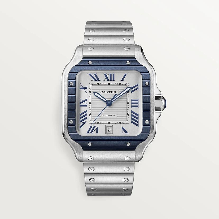 [2026 Mirror Grade]SANTOS Blue PVD Bezel 39.8mm