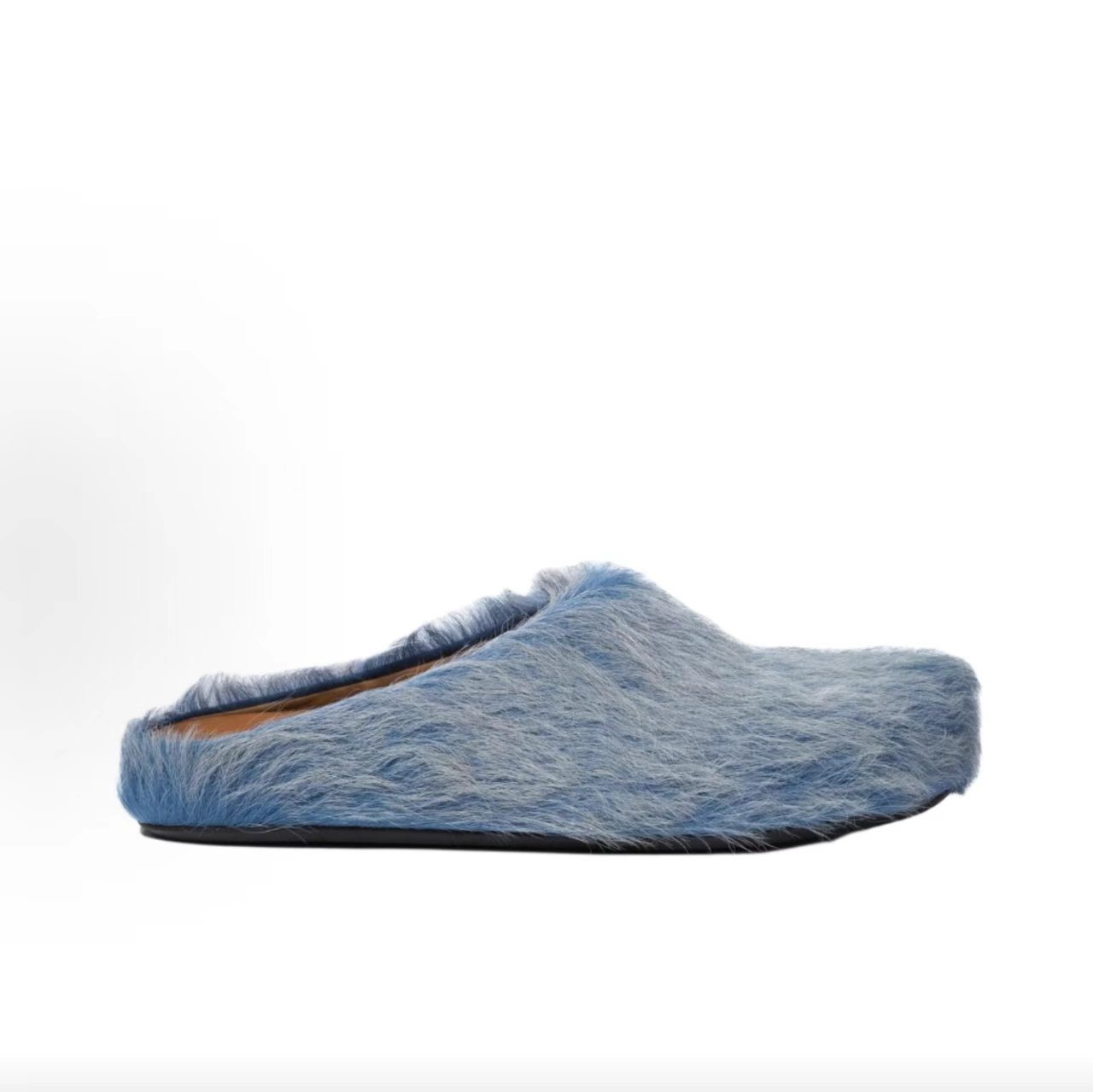 Marni Fussbett Blue Grey Haircalf Mule