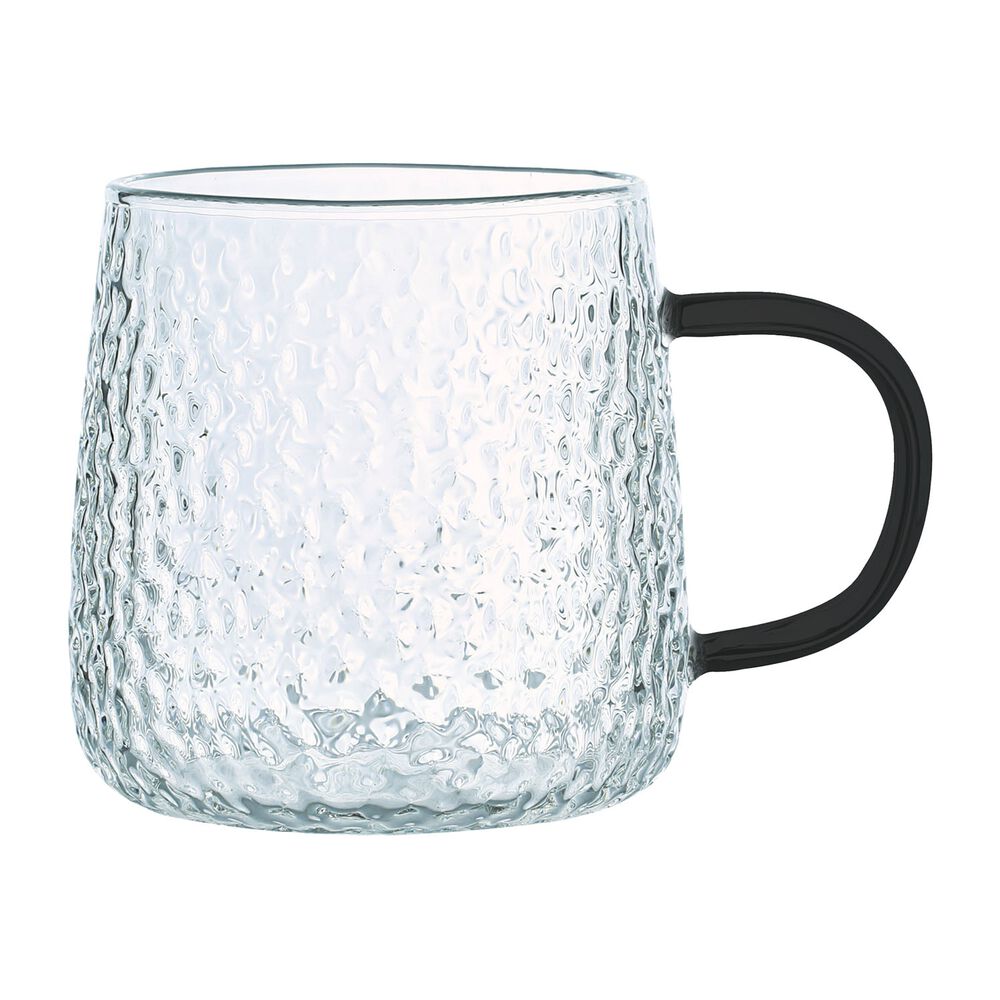 MG HOME Szklanki żłobione MG Home Deco, 4 sztuki, 350 ml, z czarnym uchem