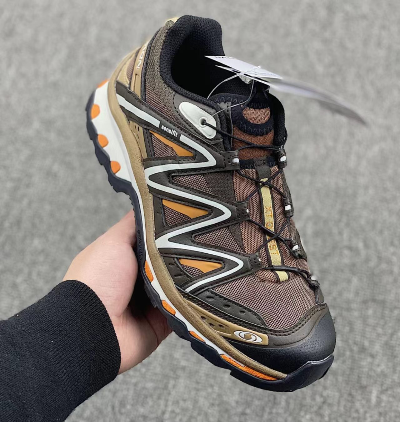 Salomon XA Pro 3D Brown Orange Mesh Hiking Shoes