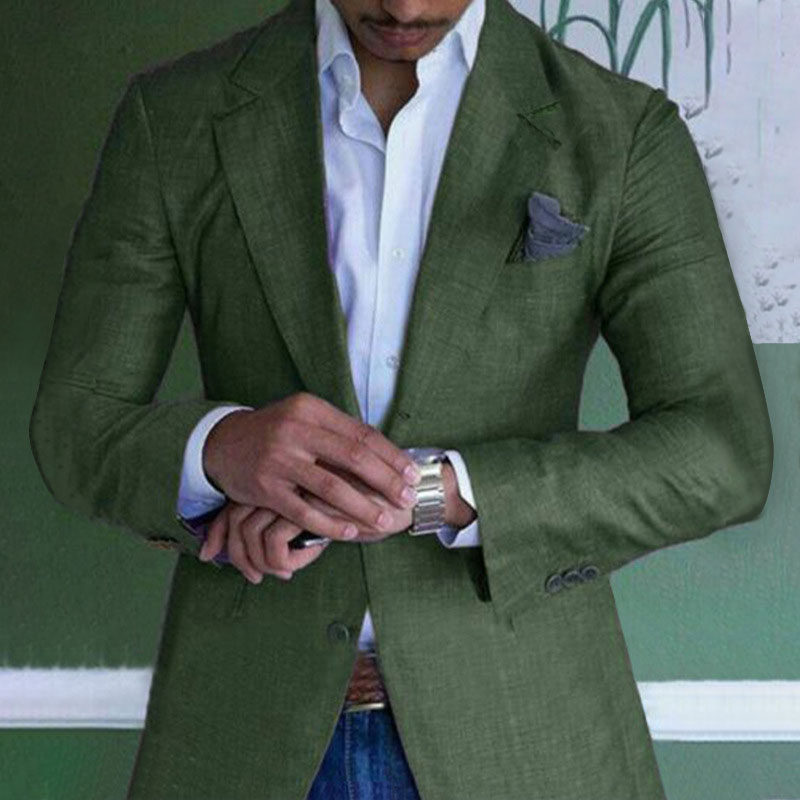 Business Single Breasted Two Buttons Lapel Collar Blazer