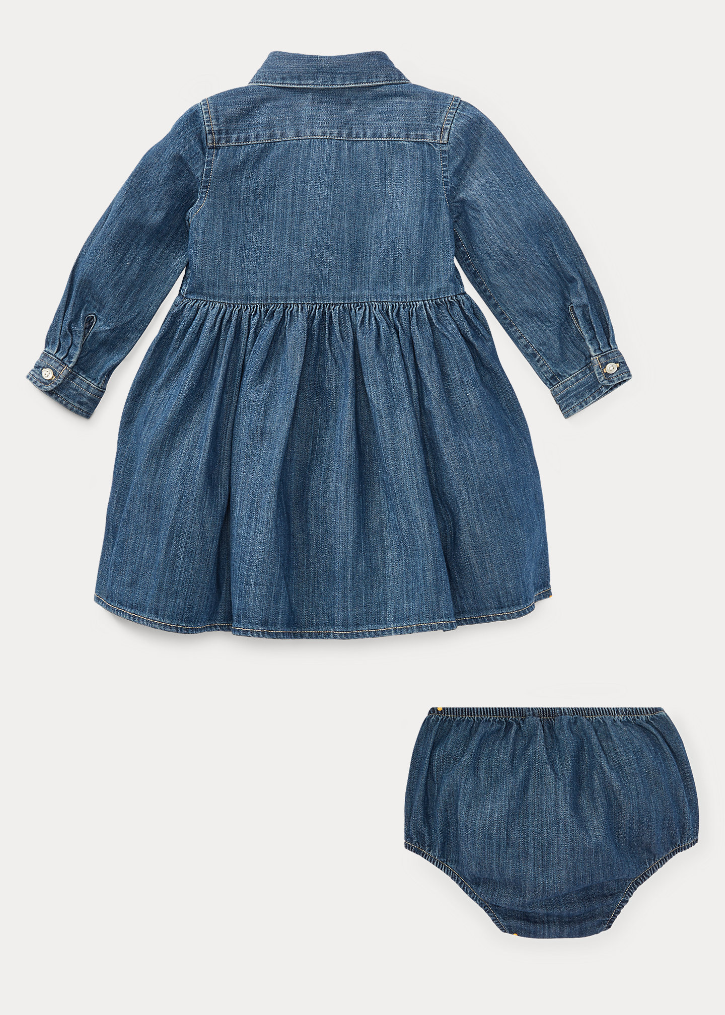 Shirred Denim Shirtdress & Bloomer