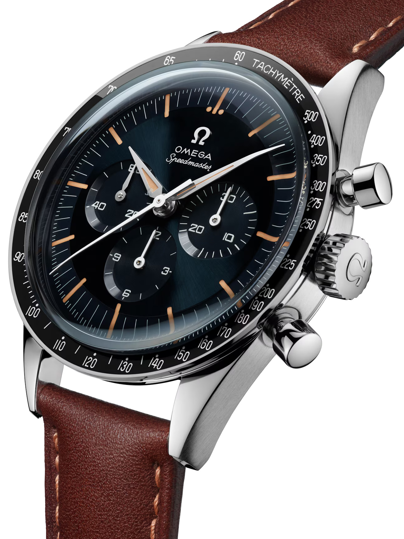 [2026 Mirror Grade]2025 Omega Speedmaster First OMEGA in Space 310.32.40.50.06.002 on Brown Leather Strap