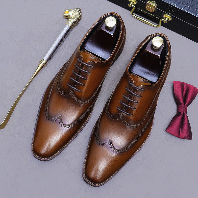 Men’s British Retro Genuine Leather Dress Shoes 65183