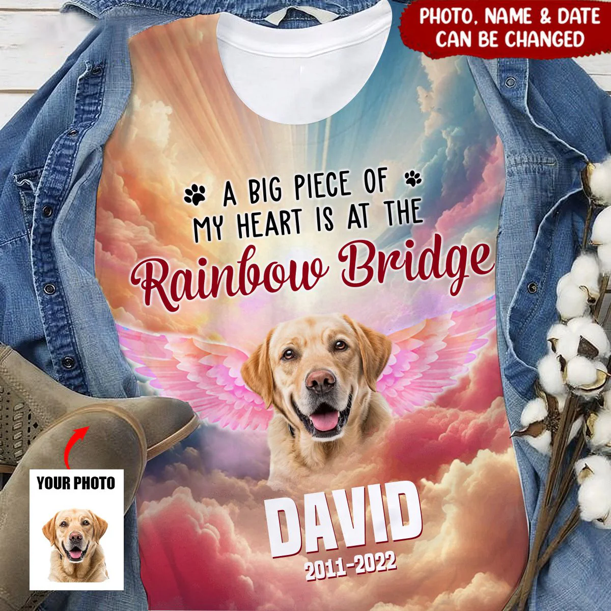 Upload Photo Pet Loss Personalized T-shirtUpload Photo Pet Loss Personalized T-shirt