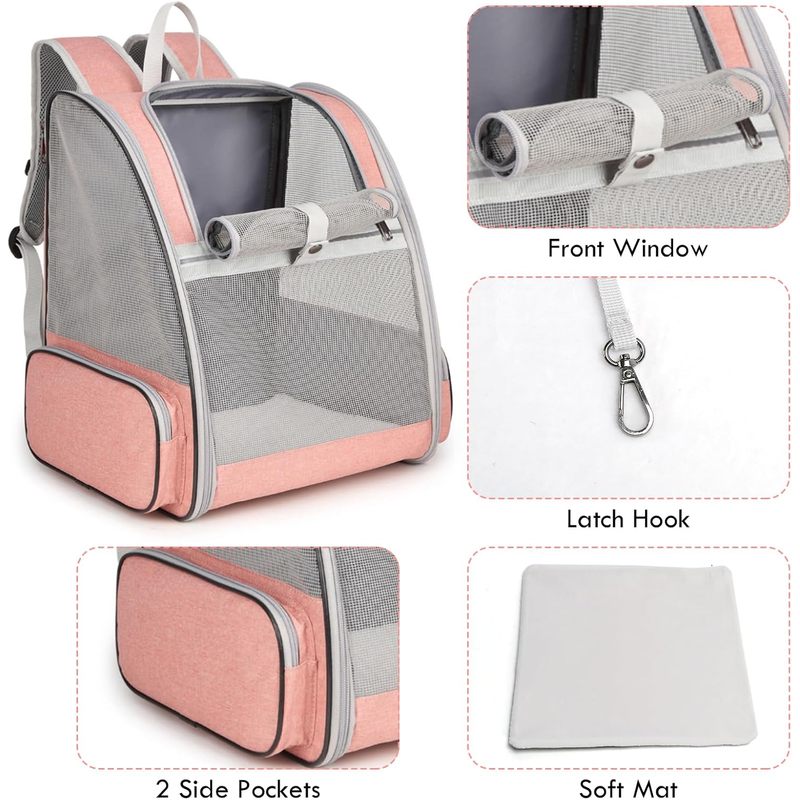 Cat Backpack Carrier, Large Pet Backpack with Kitten Wand