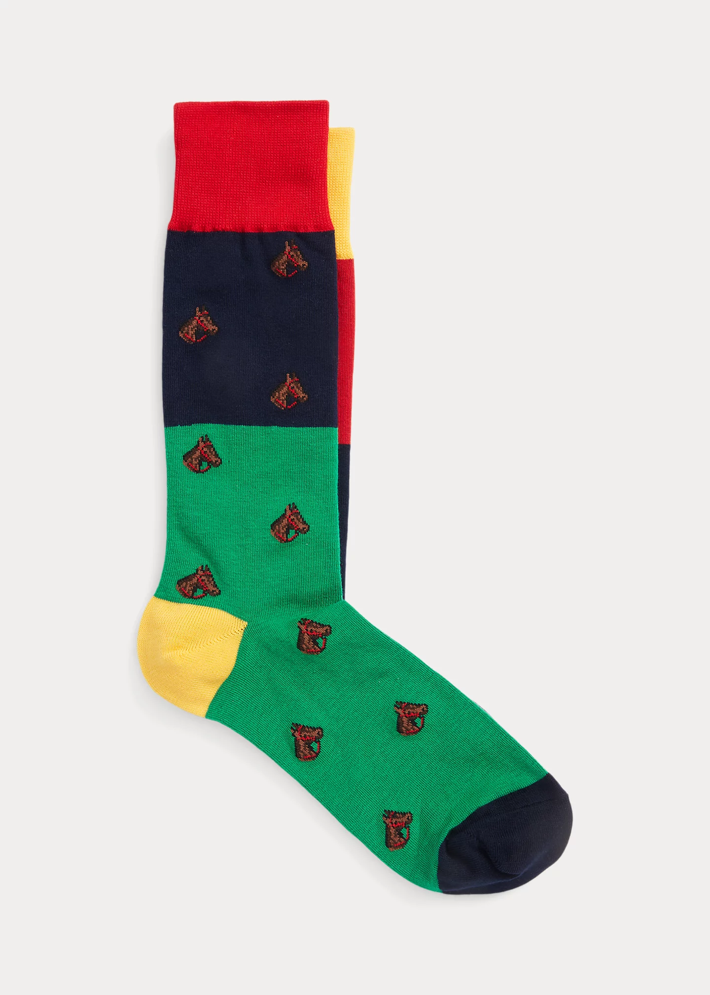 Mismatched Color-Blocked Trouser Socks