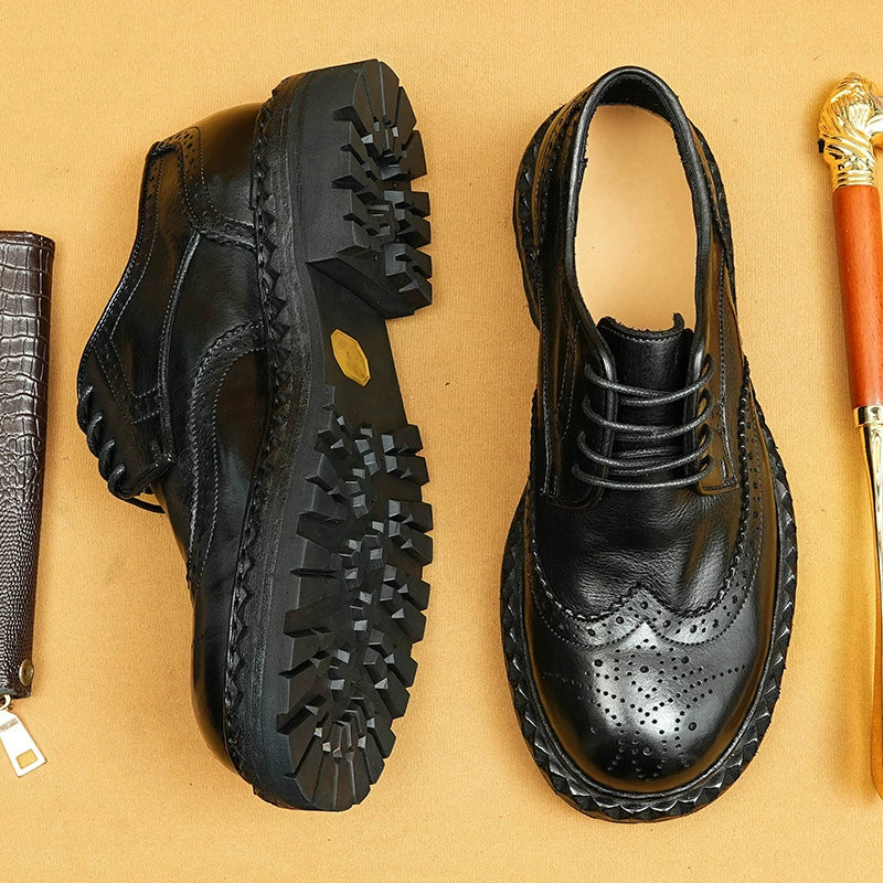 (Ships on 6 days)Men’s Genuine Leather Brogue Shoes 82713