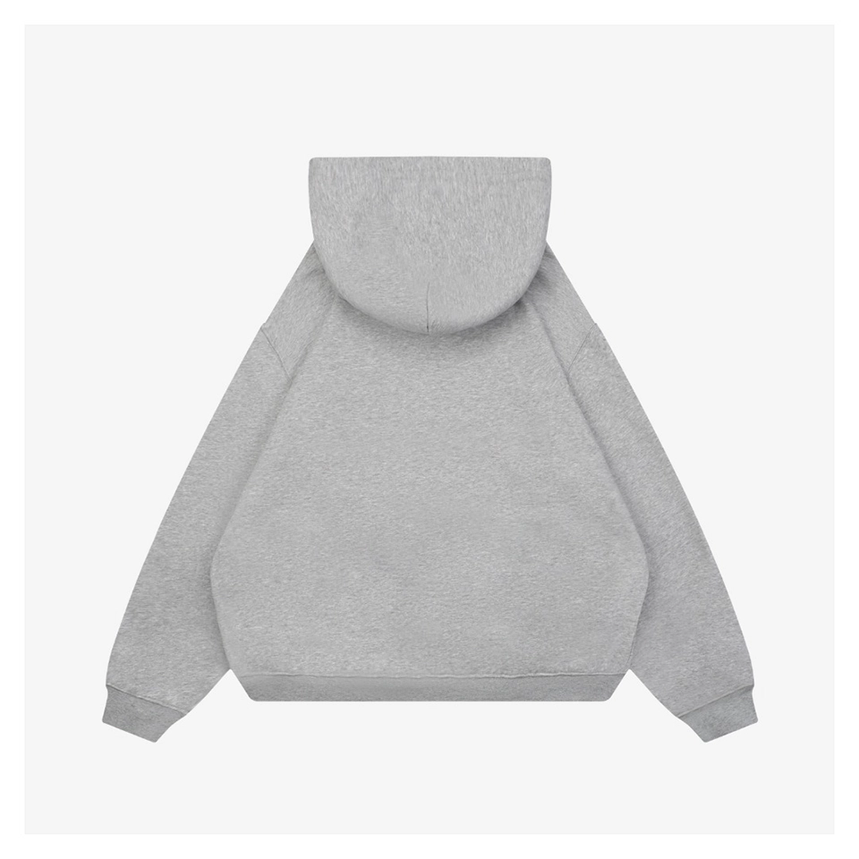 Ami Paris Heart Logo Embroidered Zip-Up Hoodie (Grey/Navy/Black)