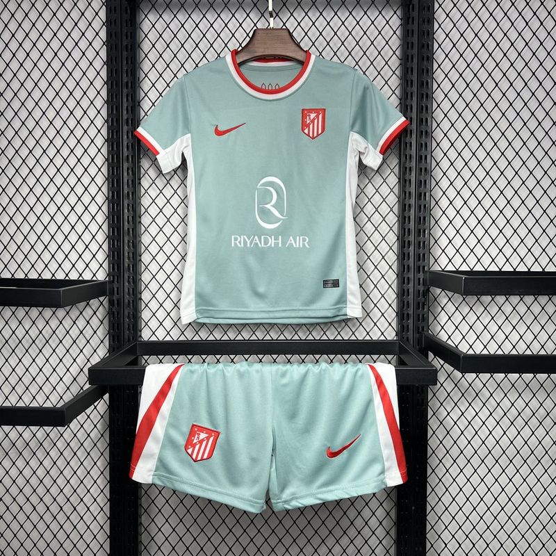 Atletico Madrid Soccer Jersey Away Kids Kit Jersey+Shorts 2024/25