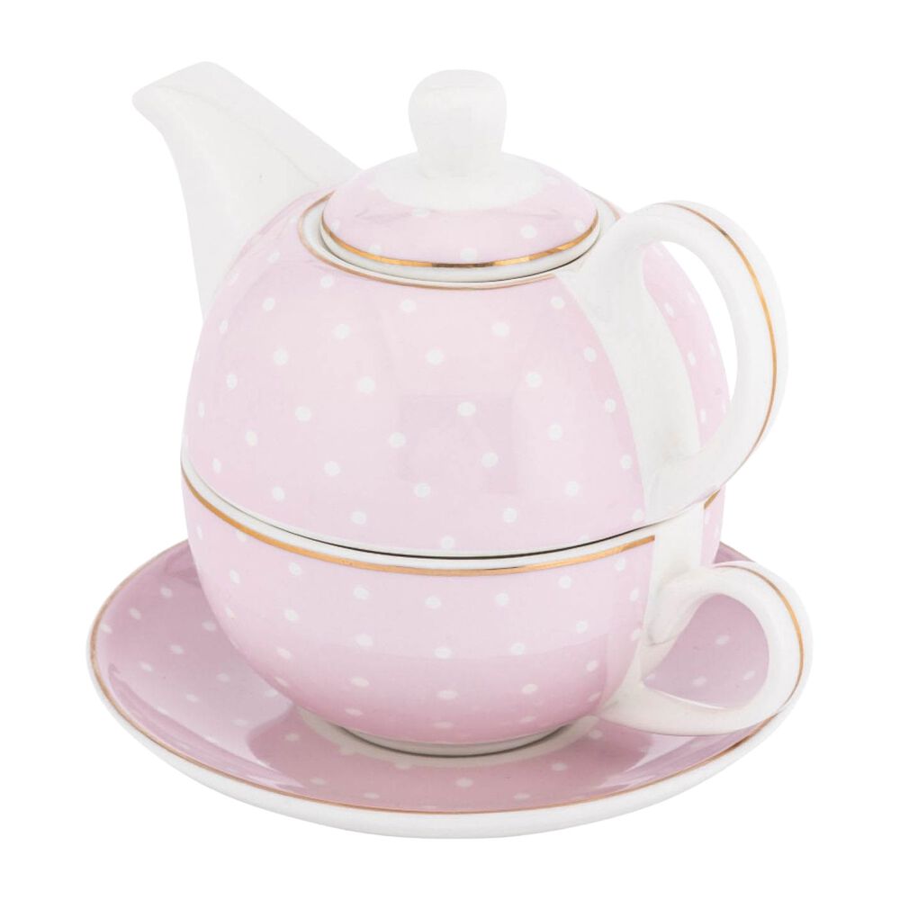 ALTOM DESIGN Zestaw do herbaty Altom Design Natalie Pink, w opasce, różowy