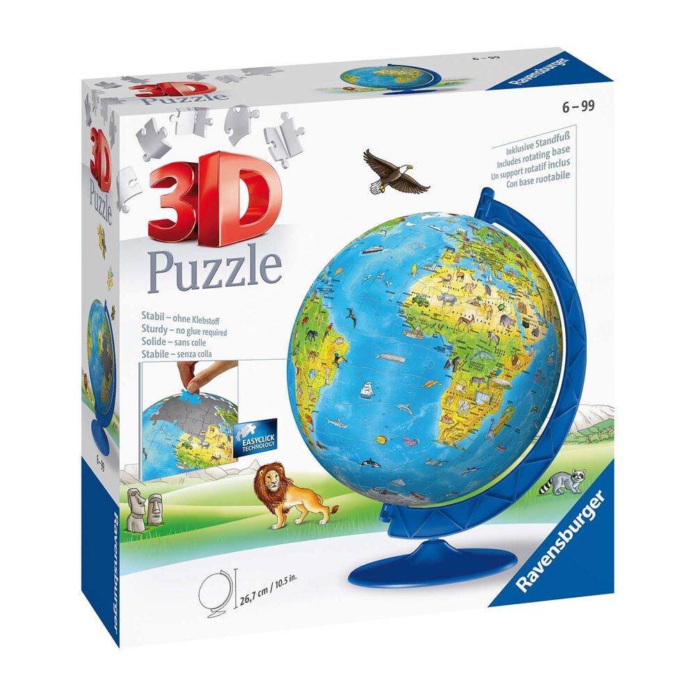 RAVENSBURGER Puzzle Ravensburger Dziecinny Globus, kula 3D, 187 elementów