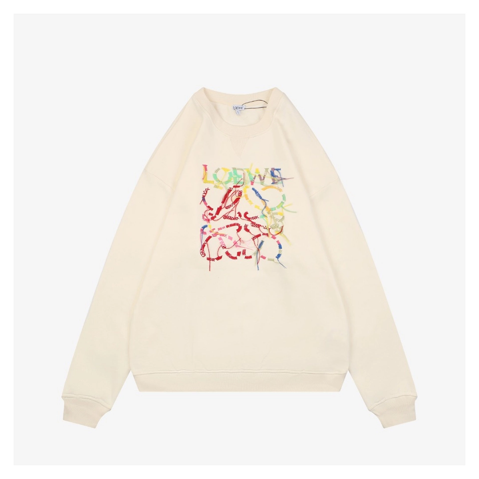 L Rope Logo Embroidered Sweatshirt (Black/Beige)